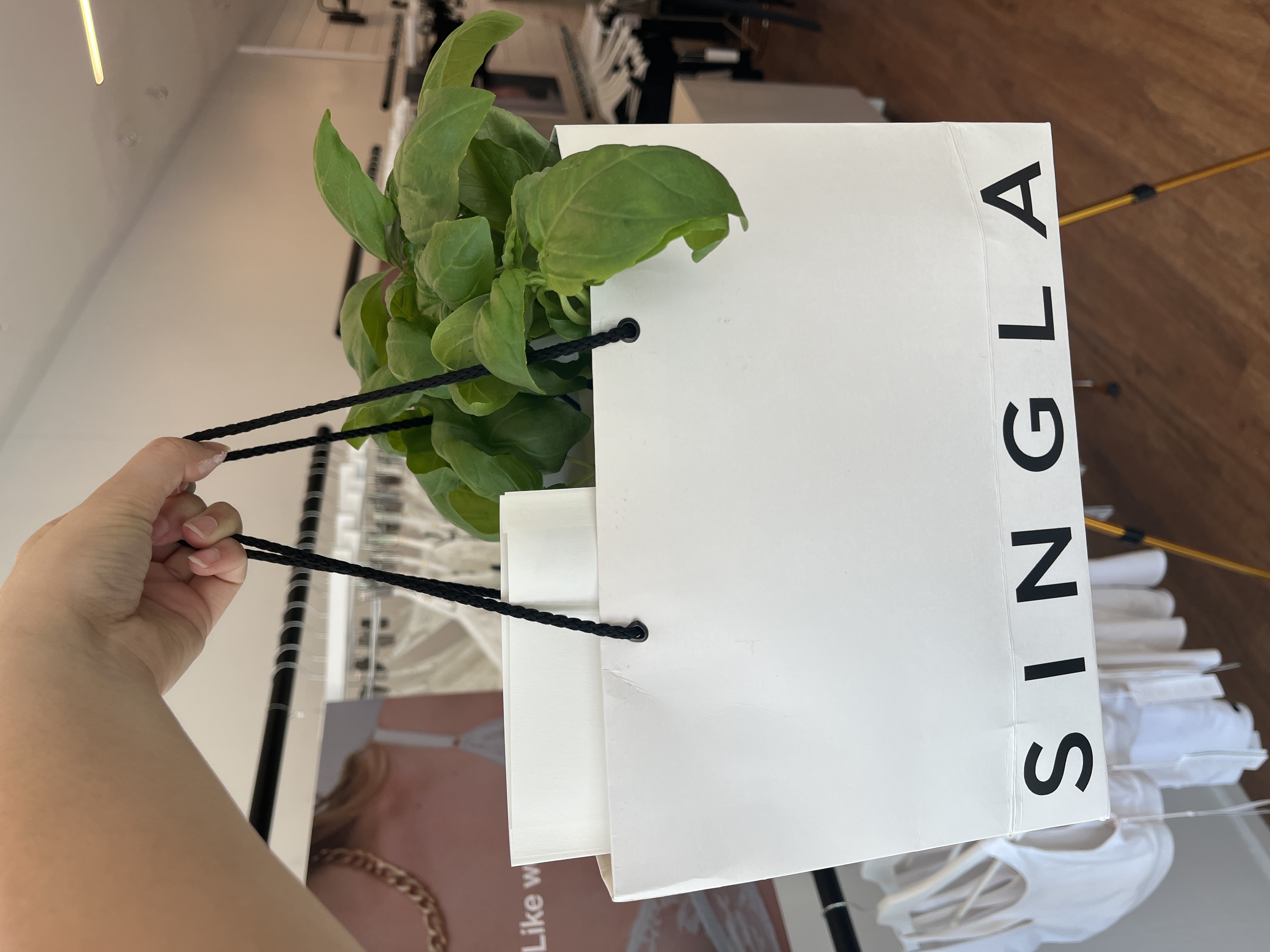 Model holding SINGLA bag